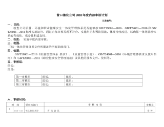 2018年内部审核计划