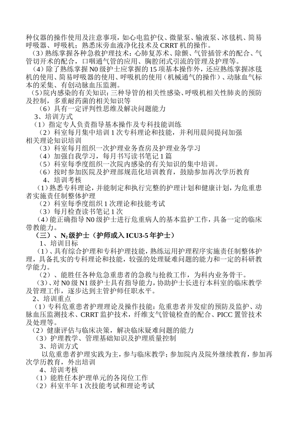 2016ICU护理培训计划最新_第3页