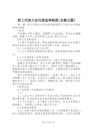 职工代表大会代表选举制度[合集五篇]