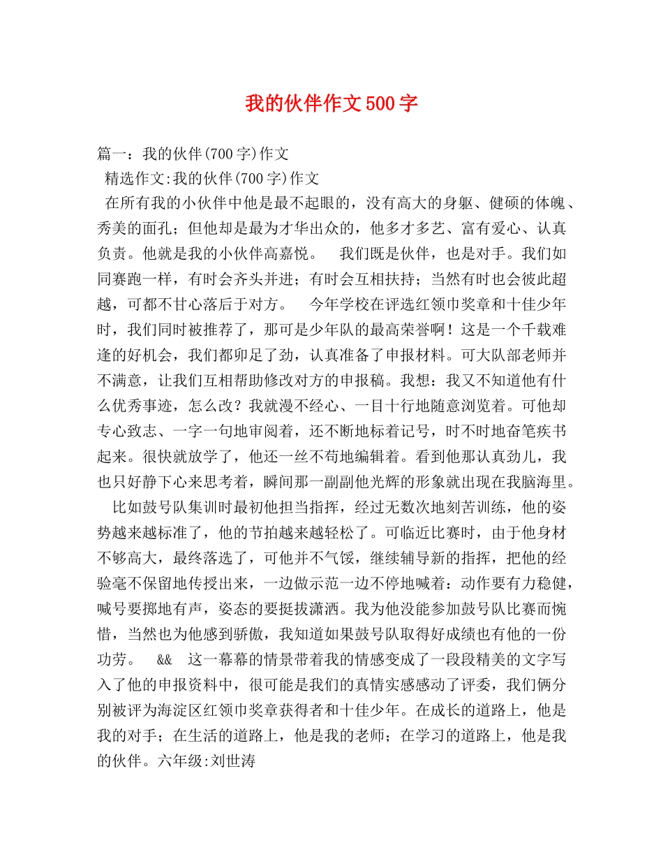 我的伙伴作文500字 _第1页