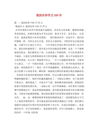 我的伙伴作文500字 