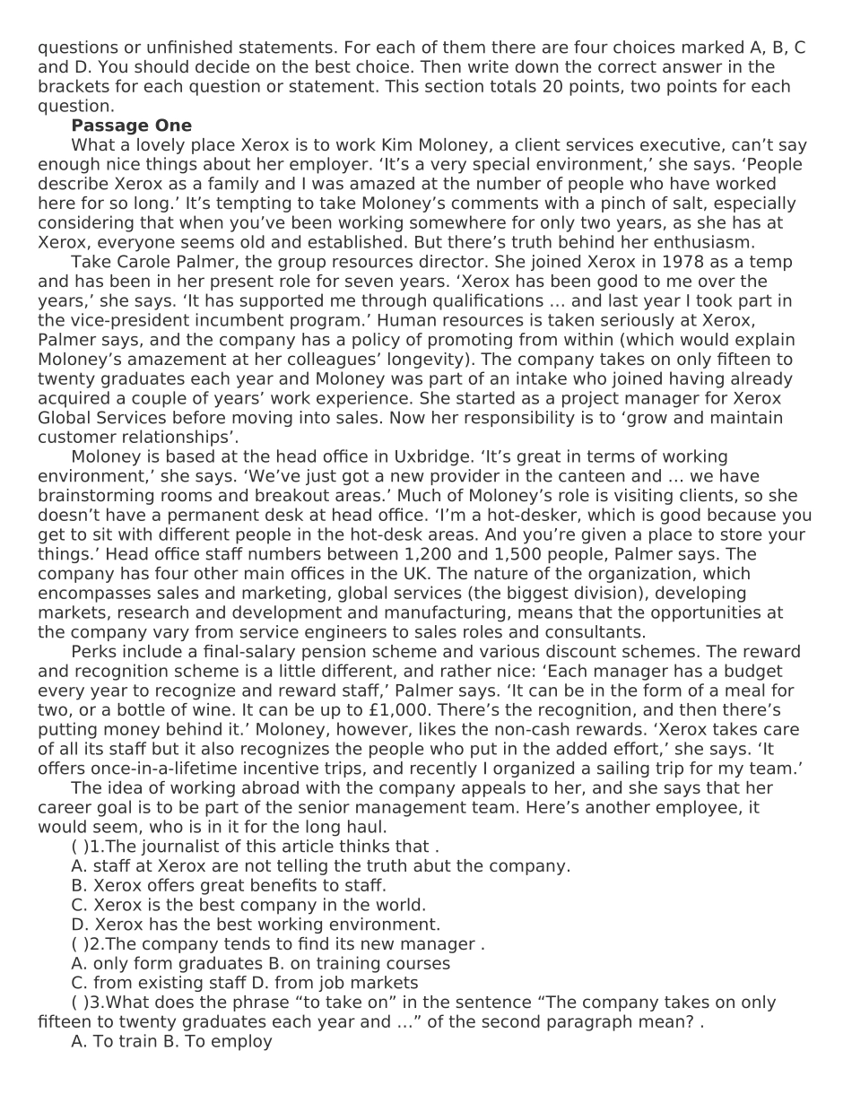 2015年BEC剑桥商务英语考试真题及模拟题15套-打印版_第3页