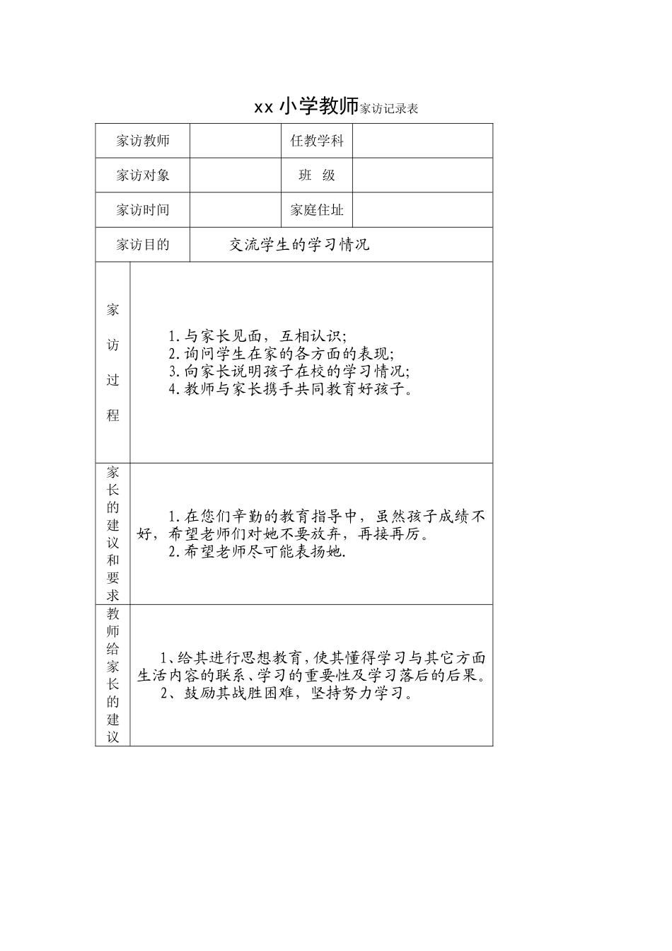1小学教师家访记录表_第3页