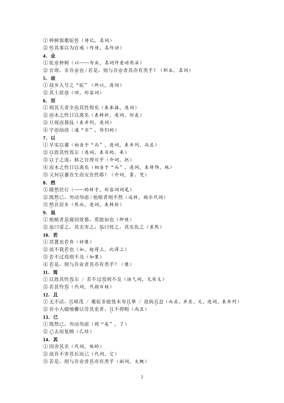 《种树郭橐驼传》知识点整理(精)_第2页