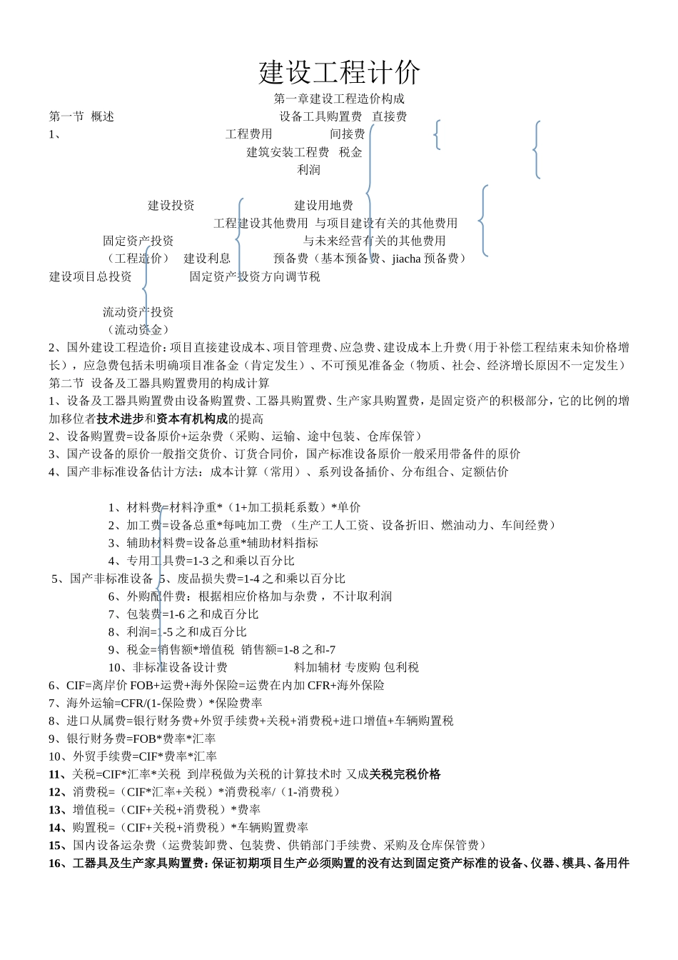 2017造价师考试重点--建设工程计价_第1页