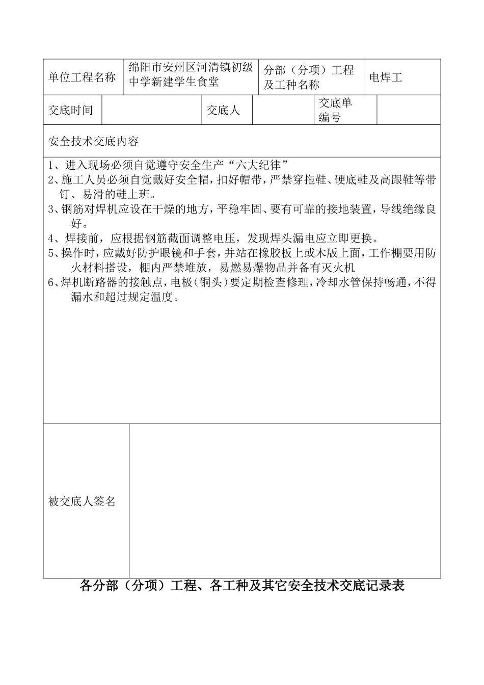 安全技术交底记录表(全套)_第3页