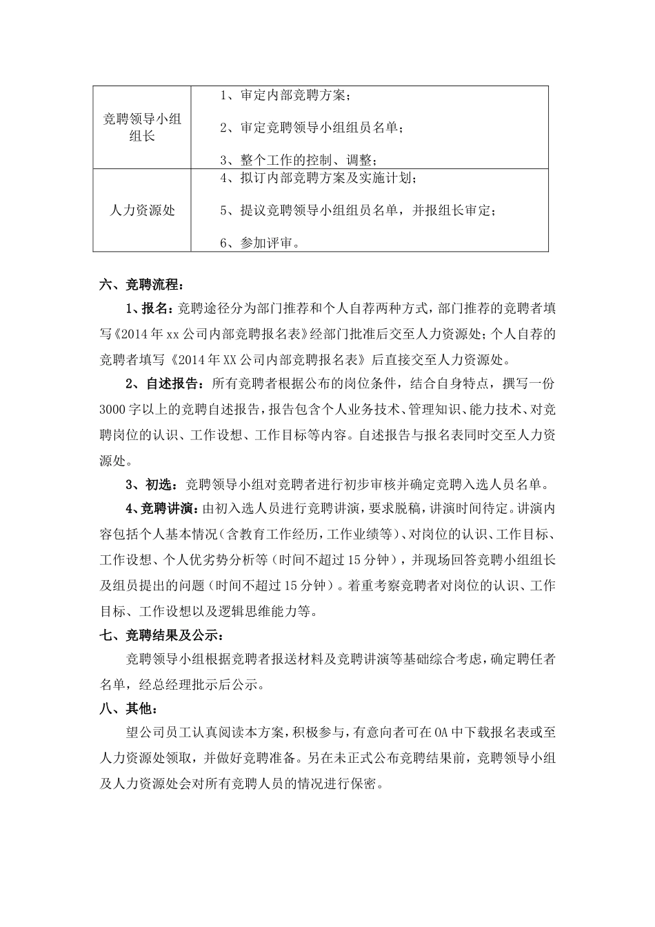 XX公司内部竞聘方案-最终上报版_第3页