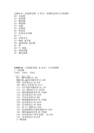 LEHY-II故障查询表