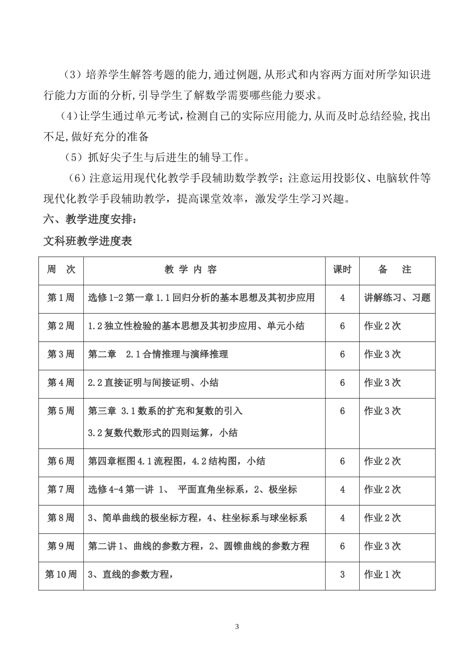 2015-2016学年度第二学期高二数学教学计划_第3页