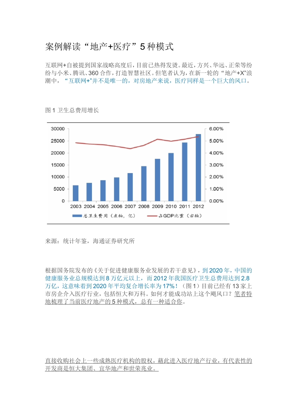 案例解读“地产+医疗”5种模式_第1页