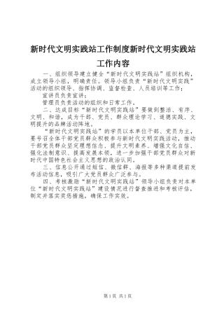 新时代文明实践站工作制度新时代文明实践站工作内容