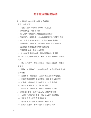 关于重点项目的标语 