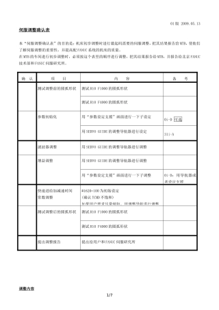 FANUC伺服调整确认表