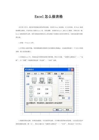 Excel怎么做表格