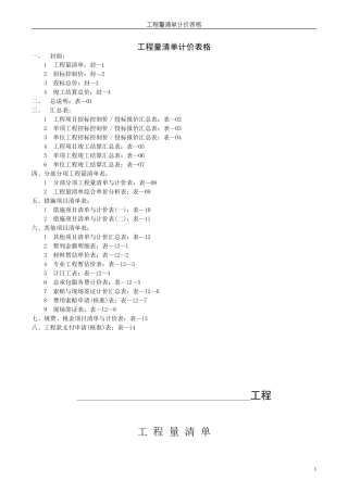 GB-50500-2013工程量清单计价规范的表格(全)