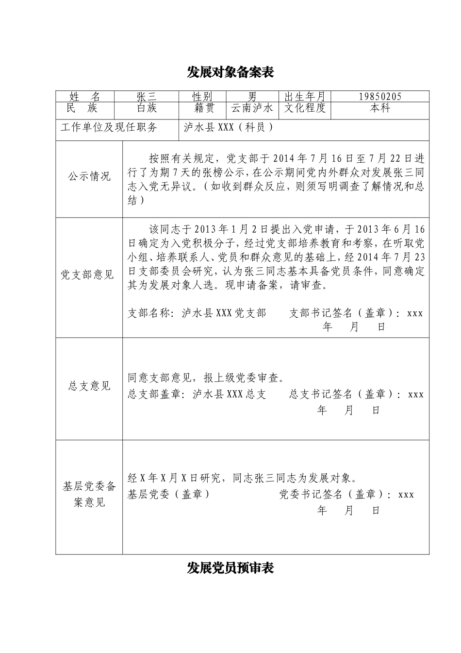 2015年入党积极分子备案表_第2页