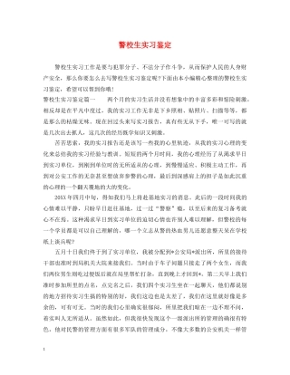 警校生实习鉴定 