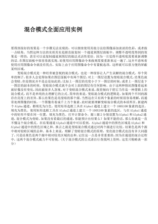 【Photoshop实例教程】混合模式全面应用实例