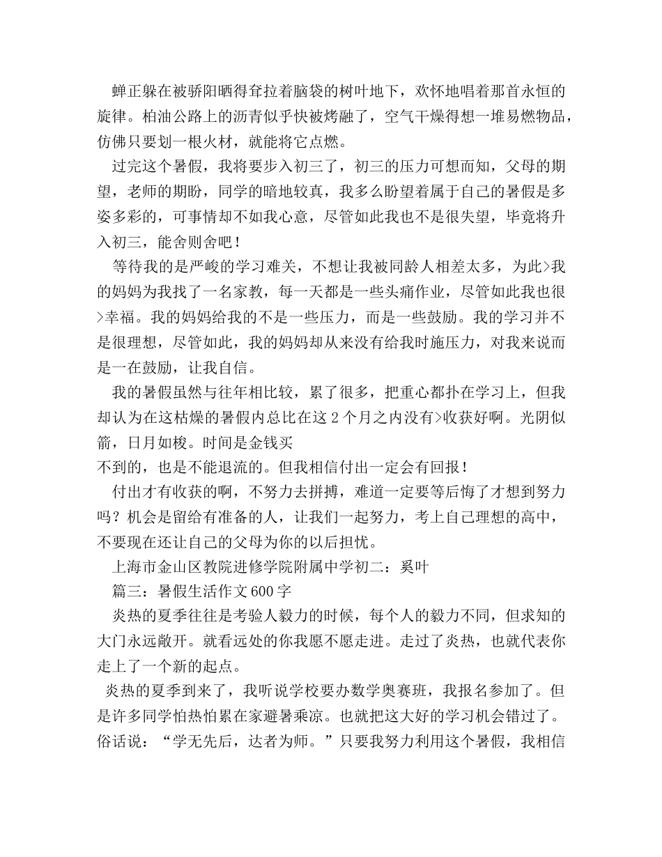 暑假见闻作文600字 _第2页