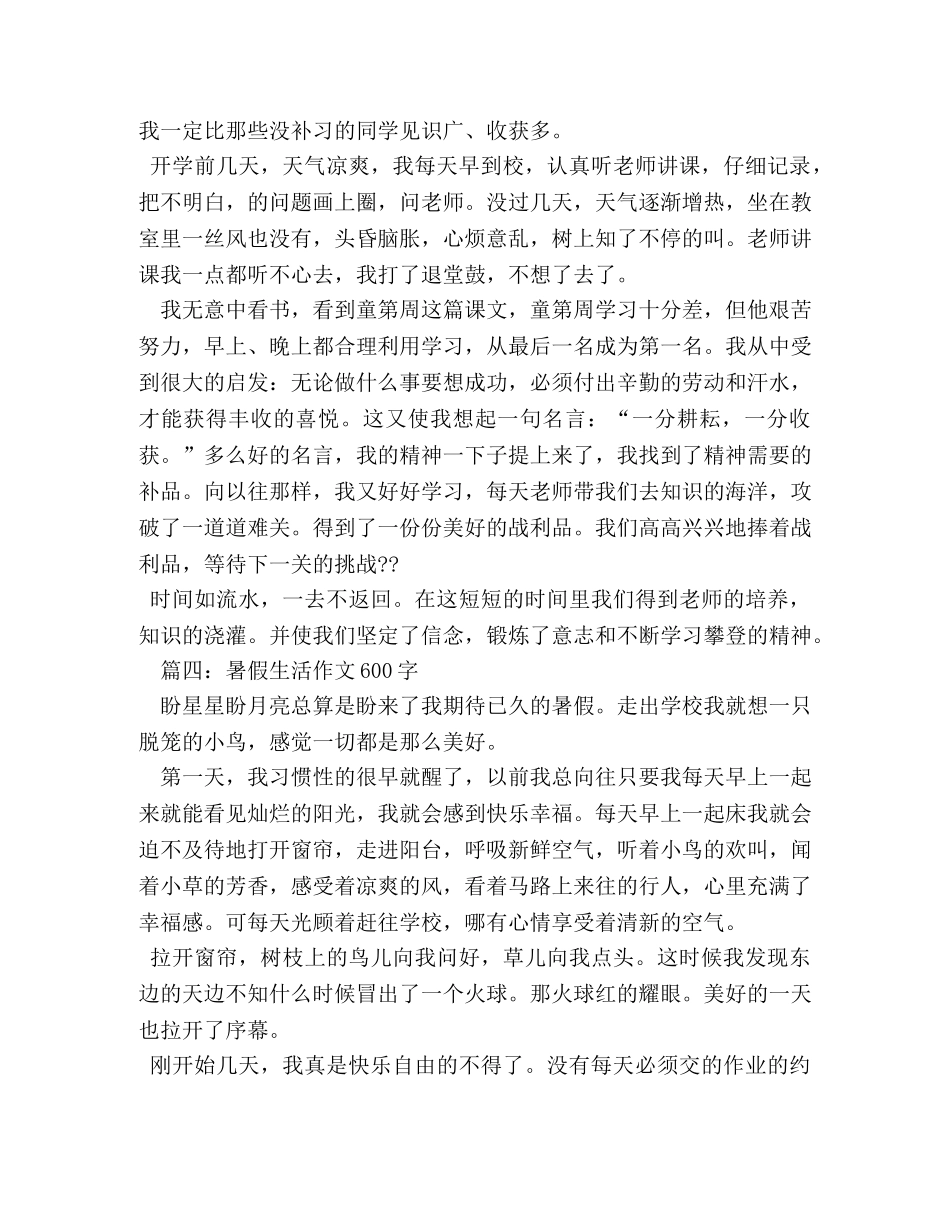 暑假见闻作文600字 _第3页