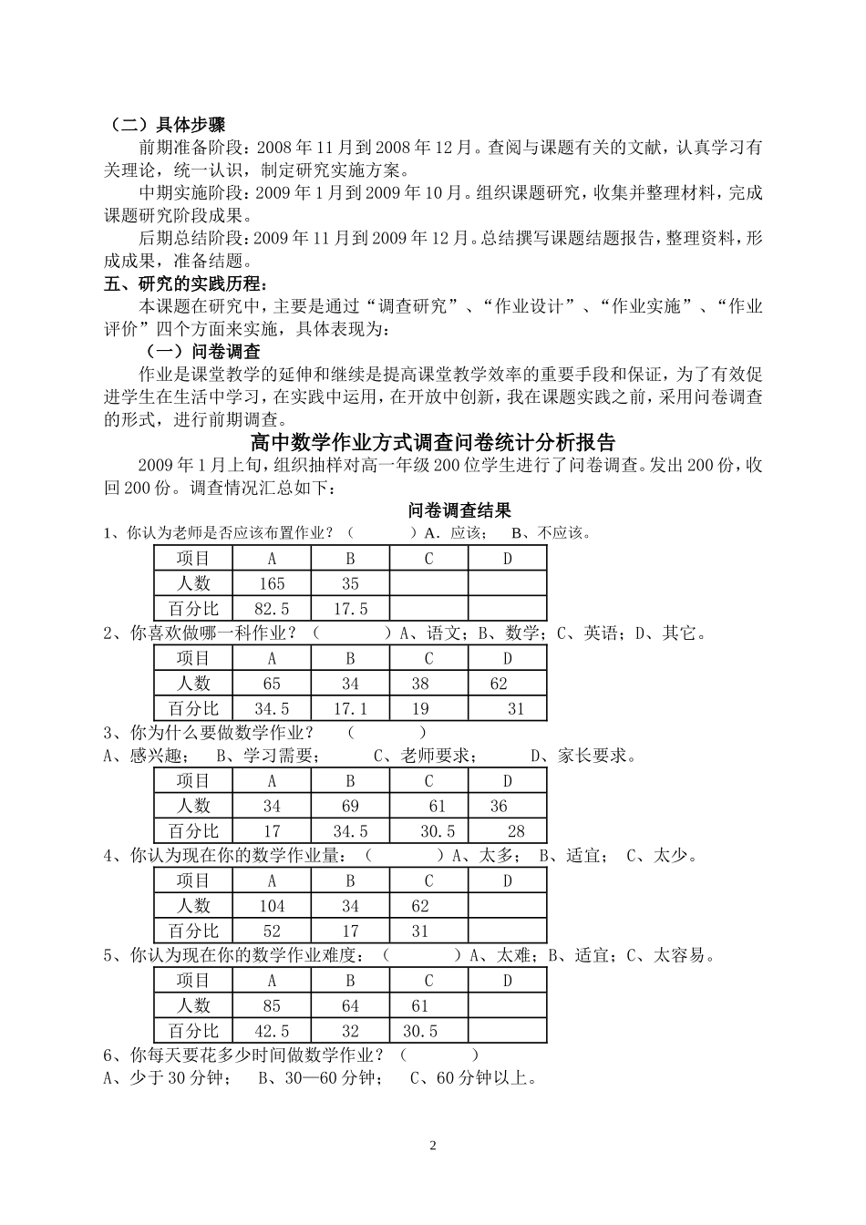 《新课程理念下高中数学作业方式的改变与有效性研究》_第2页