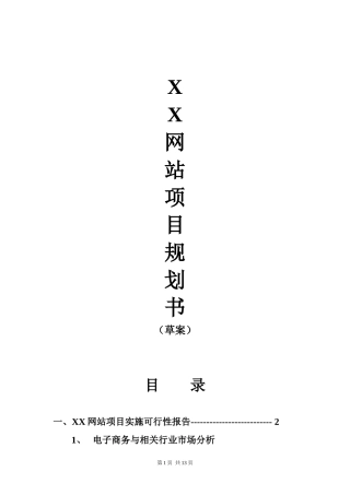 XX网站项目规划书