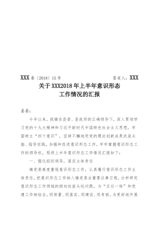 2018上半年意识形态工作汇报