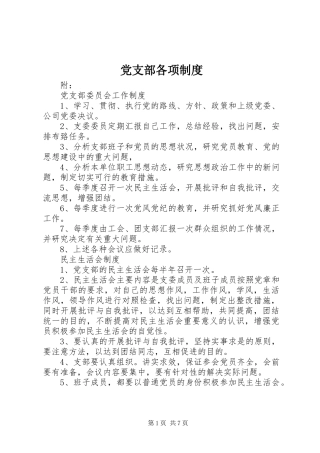 党支部各项制度