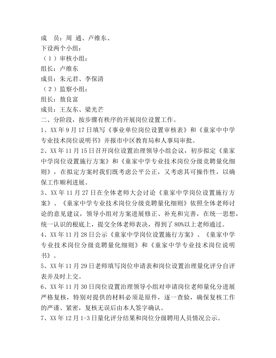 童家岗位设置工作参考总结（通用） _第2页