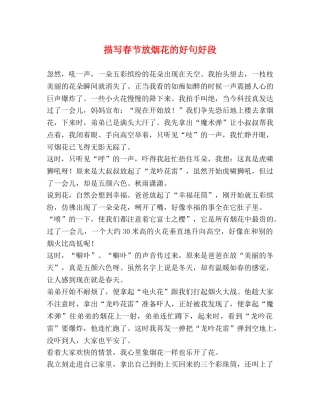 描写春节放烟花的好句好段 