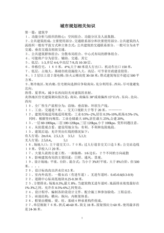 2016城市规划相关知识笔记复习要点总结