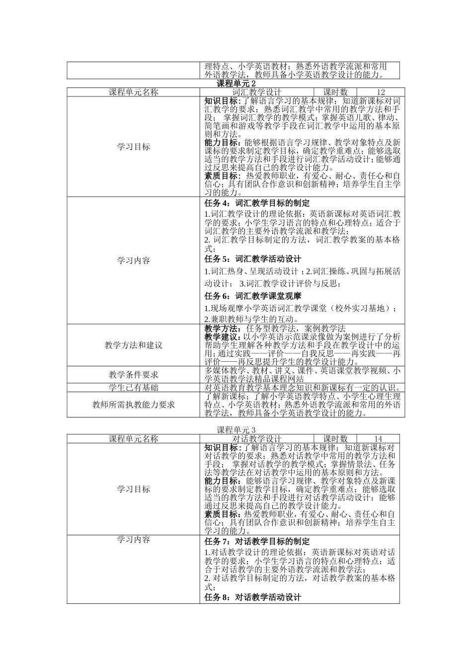 《小学英语教学设计》课程标准最新_第3页