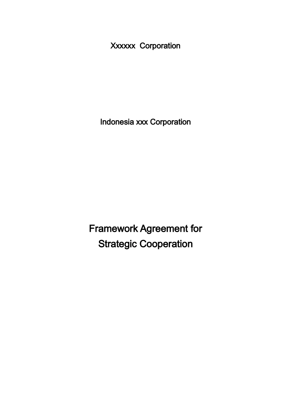 Framework-Agreement-for-strategic-cooperation战略合作框架协议_第1页