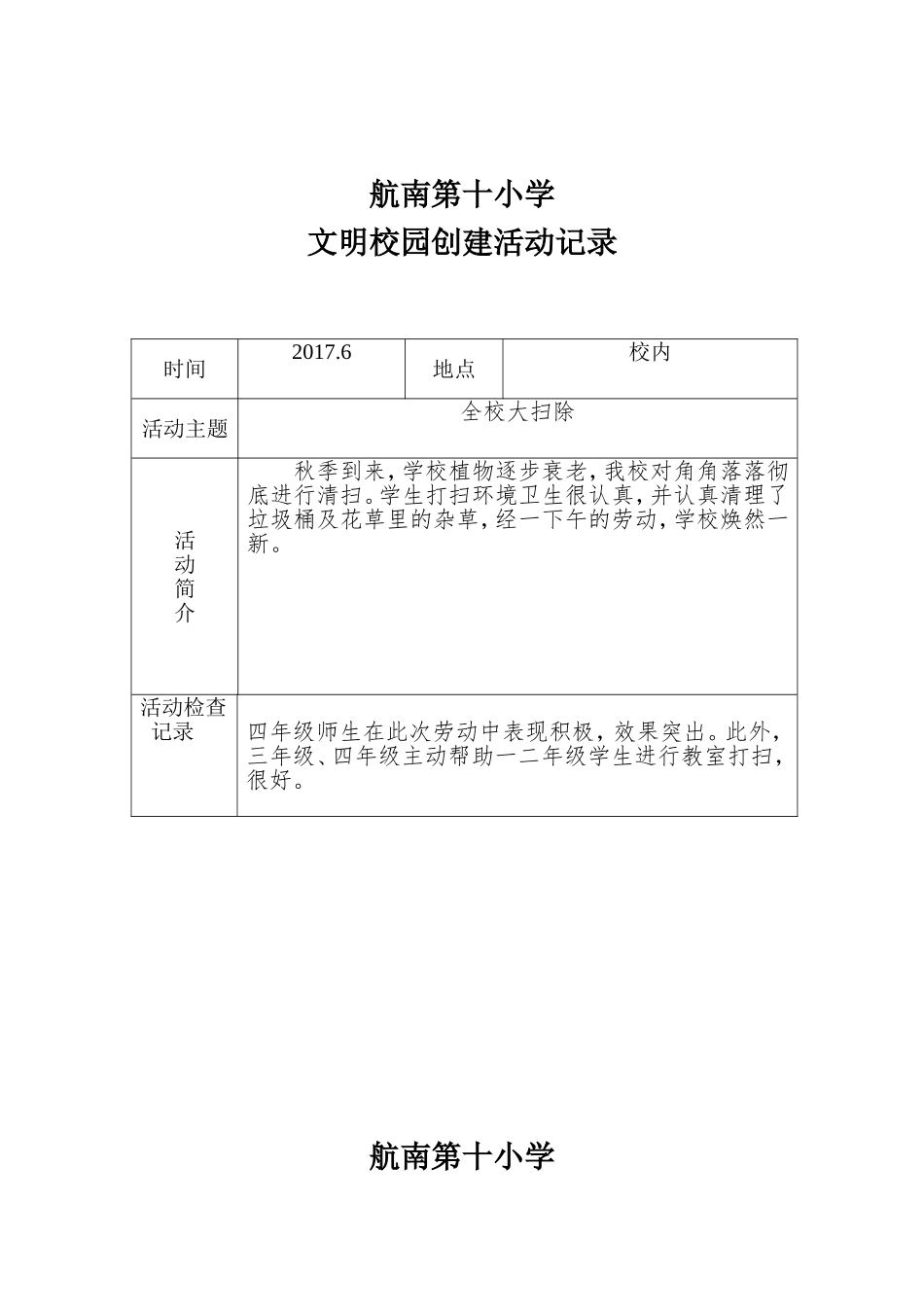 2017文明创建活动记录_第1页