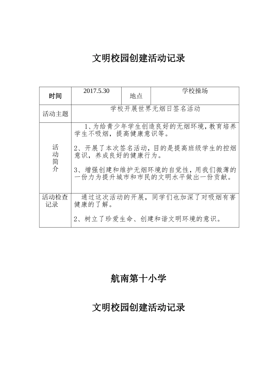 2017文明创建活动记录_第2页