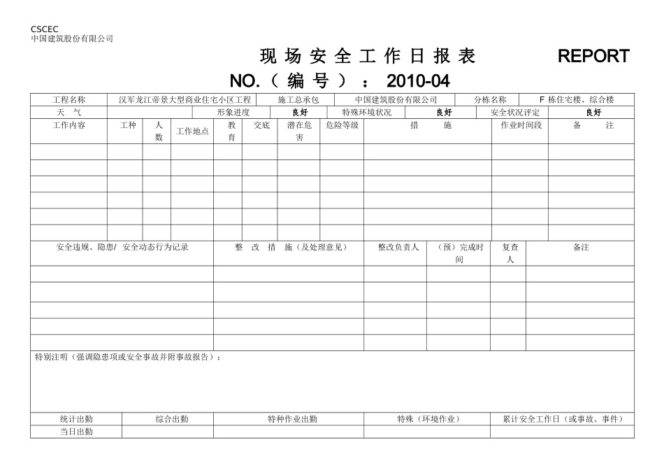 安全工作日报表_第1页