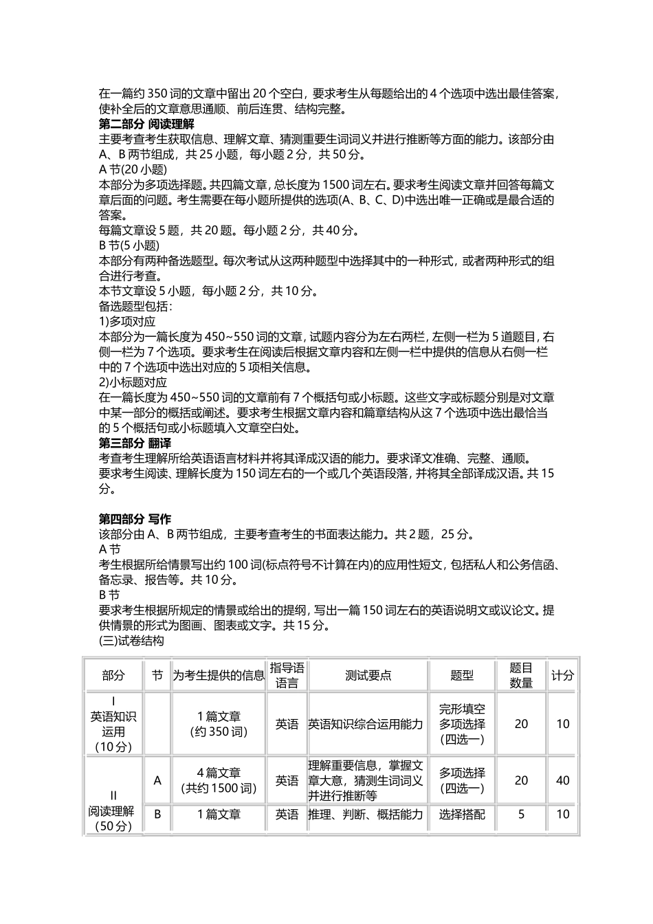 2019英语二考试大纲_第2页