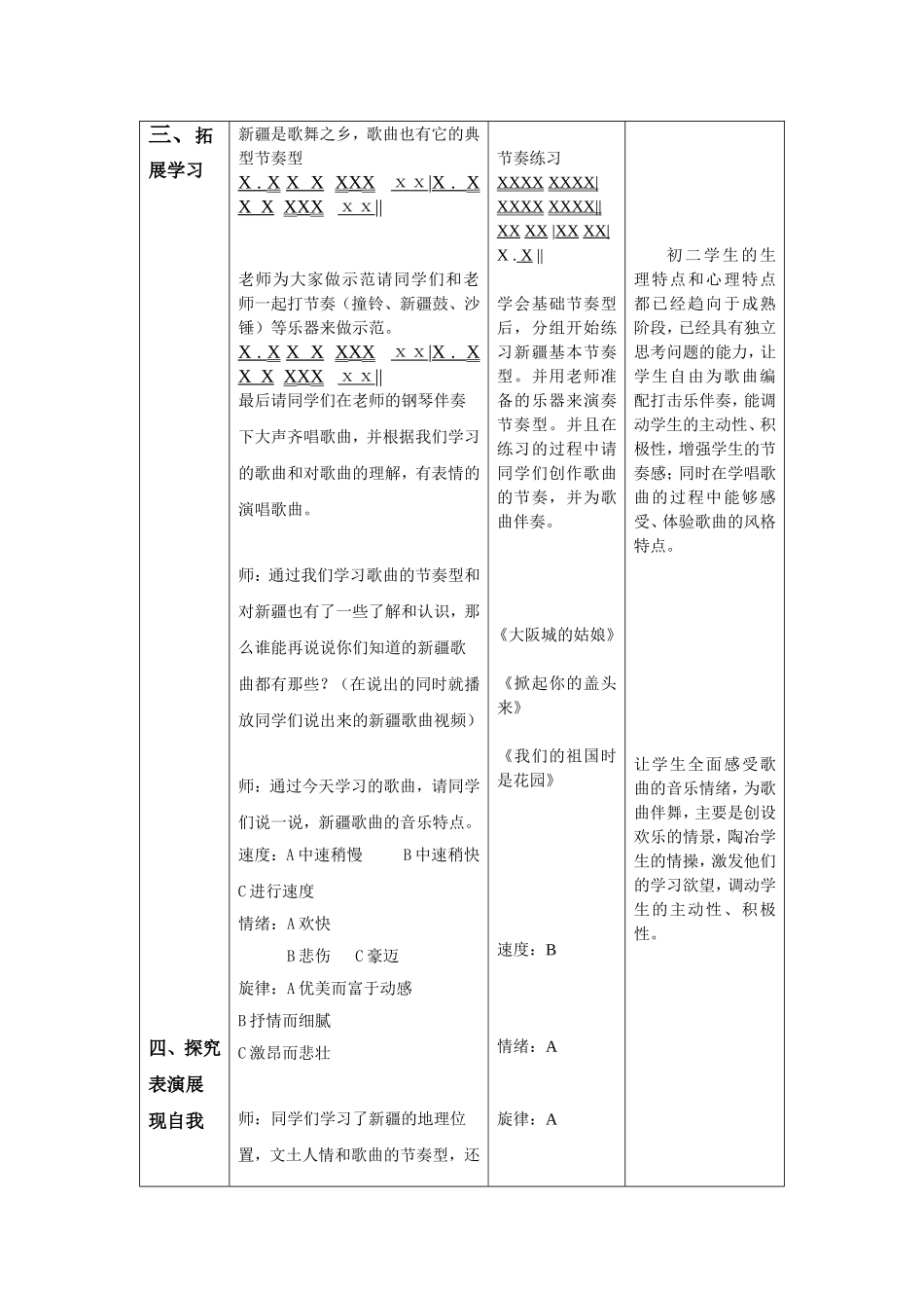 八年级音乐《青春舞曲》教学设计_第3页