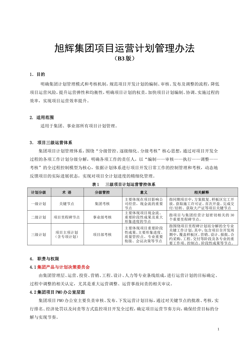 《项目运营计划管理办法B3》_第1页