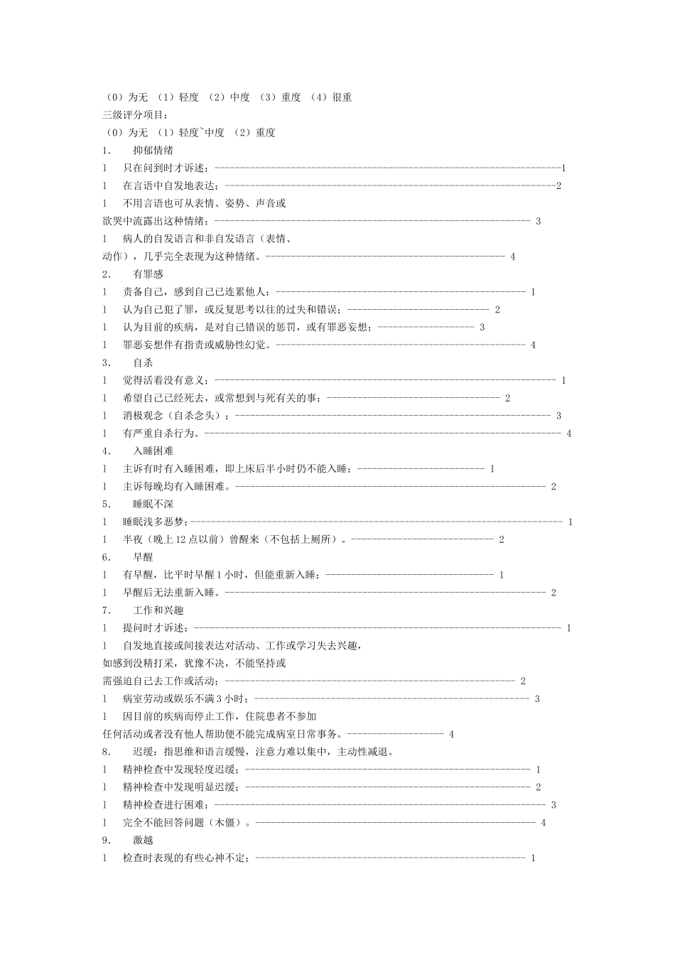 HAMD(汉密尔顿抑郁量表)_第3页