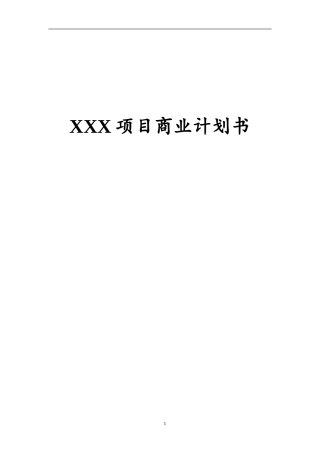 XXX项目商业计划书