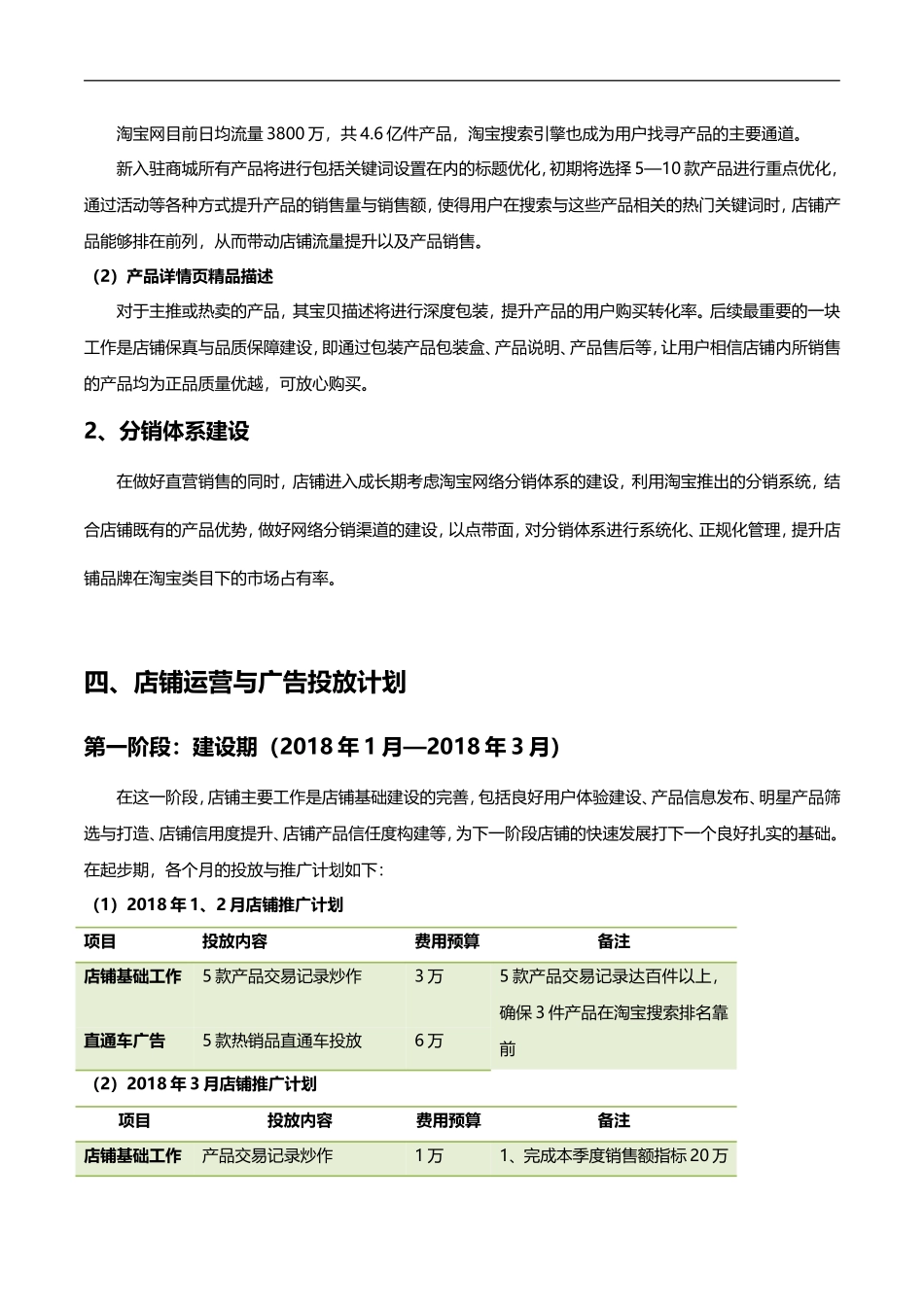 2018天猫商城新店年度运营计划-天猫店铺全年运营规划-电子商务项目年度经营计划_第3页