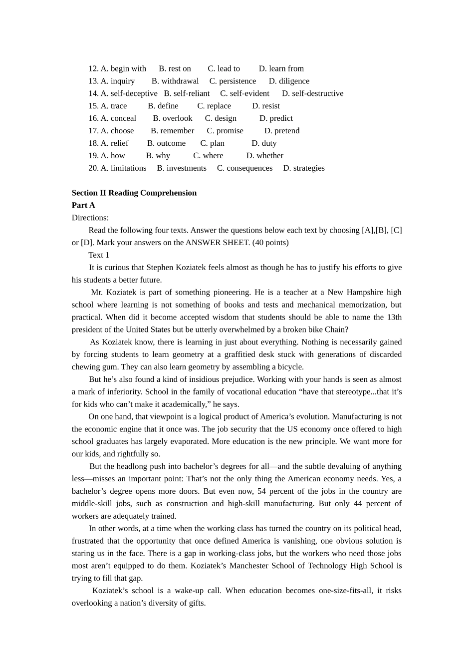 2018年硕士研究生入学统一考试英语二真题及答案_第2页