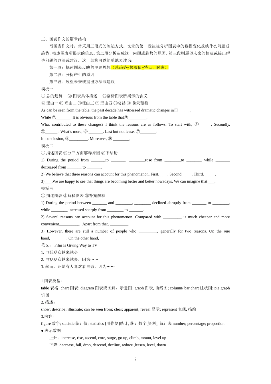 2014高职高专写作大赛图表作文讲解及参考范文_第2页