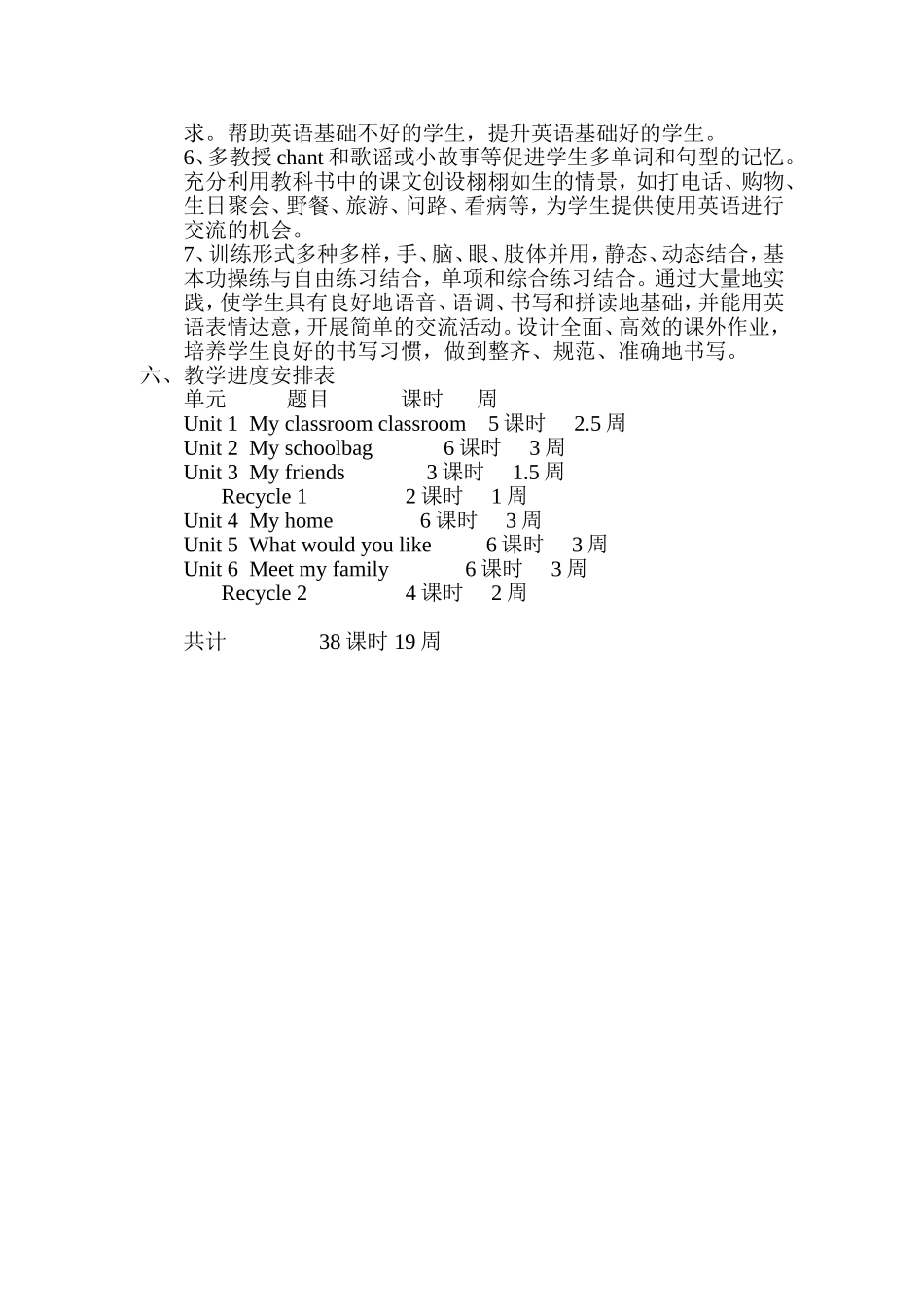 PEP小学四年级英语上册教学工作计划_第2页