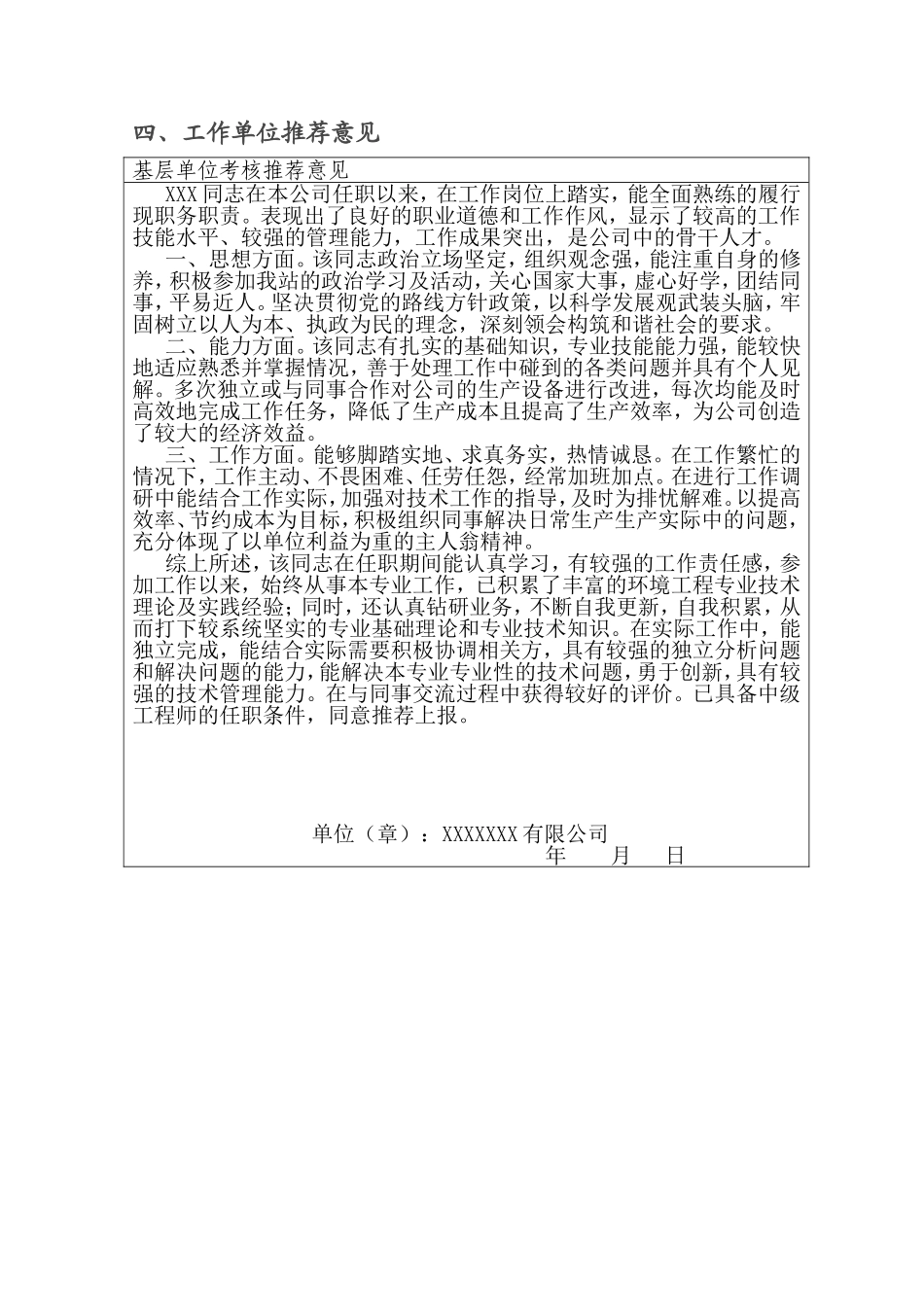 2015晋升工程师推荐材料(单位评审证明)范文_第3页