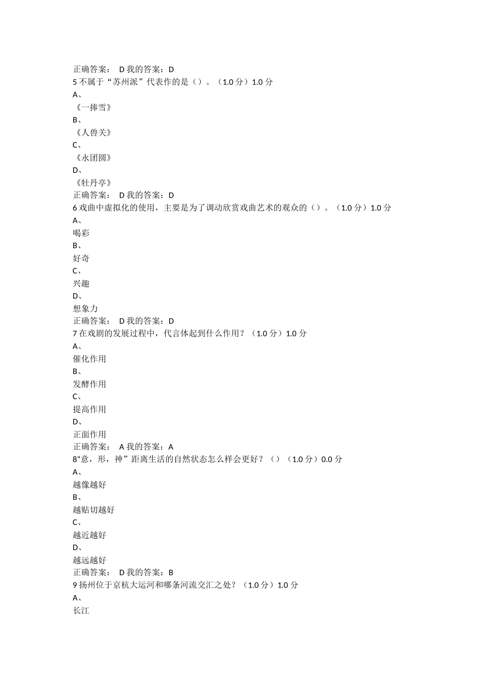 2018年戏曲鉴赏期末考试及答案--超星尔雅-(吴乾浩)_第2页