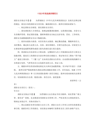 十佳少年竞选演讲稿范文 