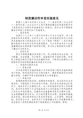 制度廉洁性审查实施意见
