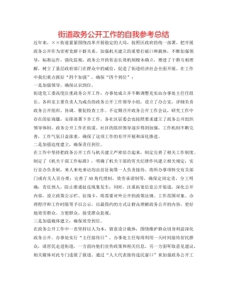 街道政务公开工作的自我参考总结 